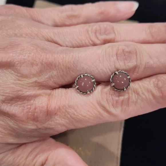 David Yurman Chatelaine Guava Quartz Stud Earrings - Picture 10 of 13